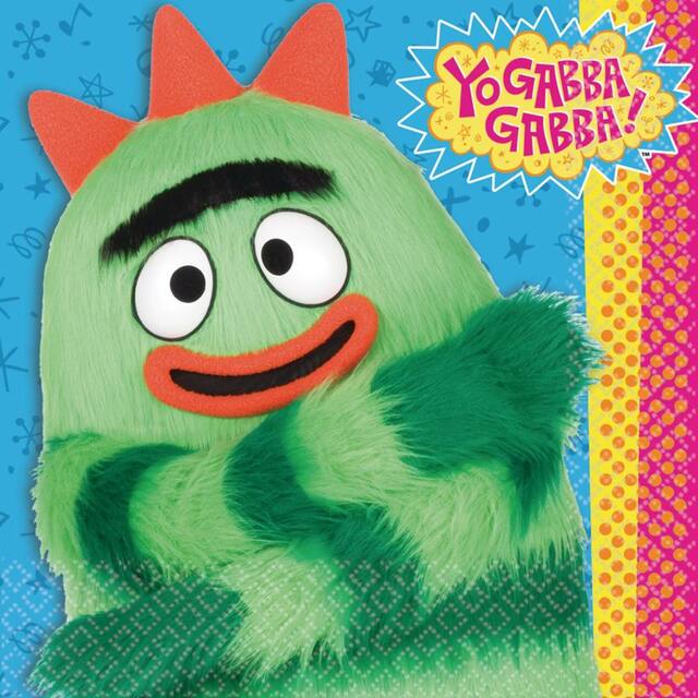 Yo Gabba Gabba Lunch Napkins, 16-pk Overhead_Flat