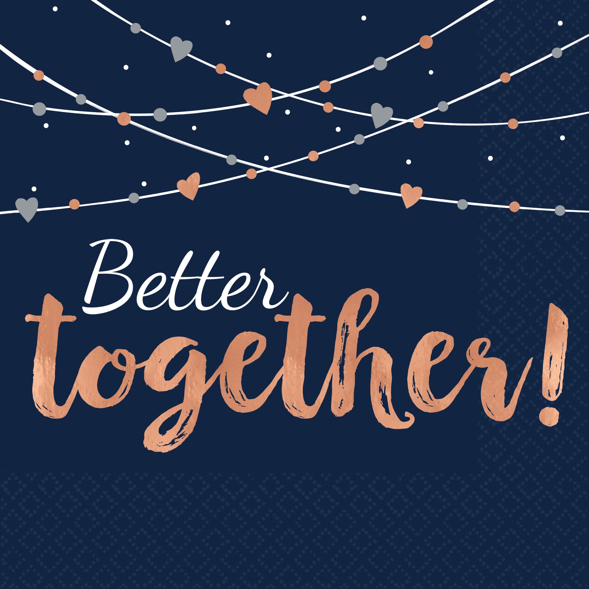 Serviettes de table Love, bleu marine, paq. 16 Overhead_Flat