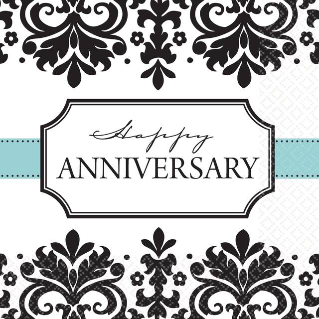 Always  Forever Anniversary Lunch Napkins, 16-pk Front_Flat
