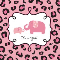 Serviettes de table pour boisson pour fête prénatale à thème safari, rose, paq. 36 Front_Flat