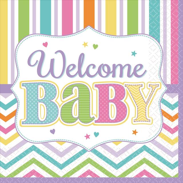 Baby Bright Beverage Napkins, 36-pk Front_Flat