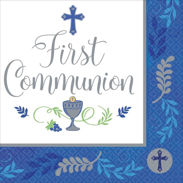 Kids' First Communion Beverage Napkins, 36-pk Overhead_Flat