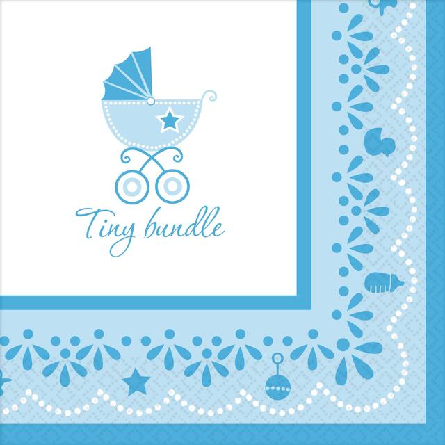 Serviettes de table Celebrate Baby Boy, paq. 36 Front_Flat