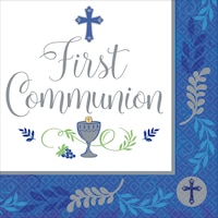 Kids' First Communion Lunch Napkins, 36-pk Overhead_Flat