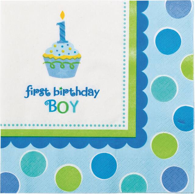 Serviettes de table Petit gâteau Boy, paq. 36 Front_Flat