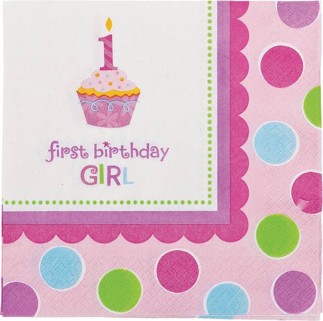 Serviettes de table Petit gâteau fille, paq. 36 Front_Flat