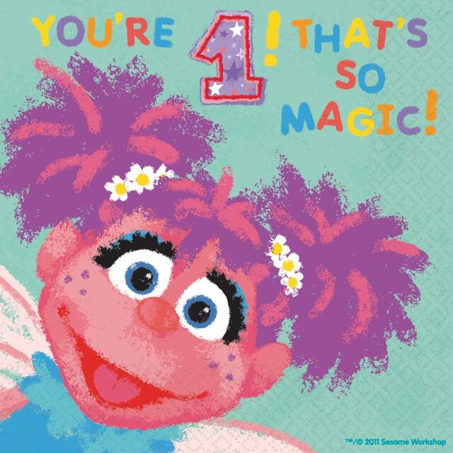 Serviettes de table Sesame Street Abby, paq. 36 Front_Flat