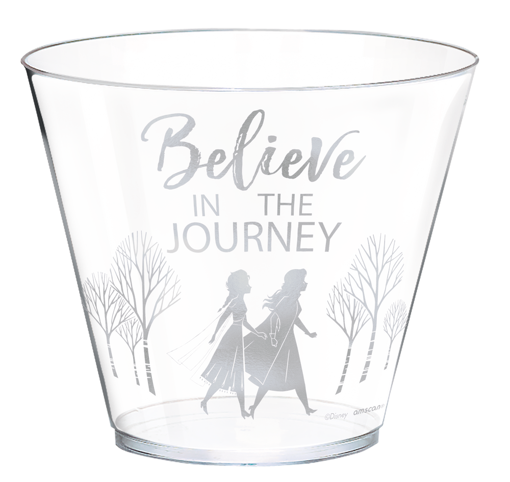Metallic Disney Frozen 2 Birthday Party Plastic Cups, Clear, 8pk