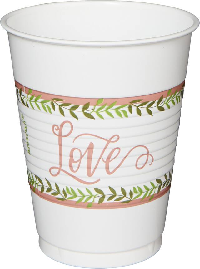 Verres en plastique verdure florale paq. 25 Front_Elevated