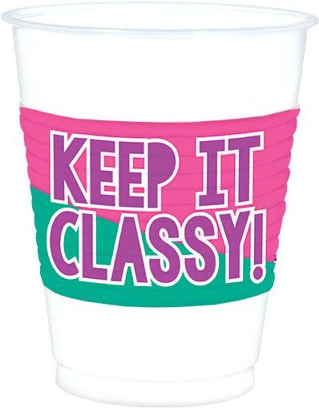 Verres en plastique, Jeune et fabuleux, paq. 25 Front_Elevated