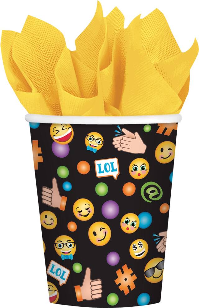 Smiley Birthday Party Cups, 9-oz, 8-pk Front_Flat