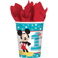 Disney Mickey Mouse Milestone 1st Birthday Party Cups, 9-oz, 8-pk Front_Flat
