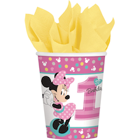 1st Birthday Minnie Mouse Cups, 8-pk Front_Flat