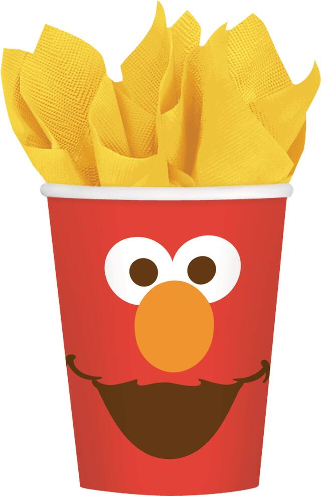 Sesame Street Elmo Birthday Party Disposable Cups, 9-oz, 8-pk Front_Flat