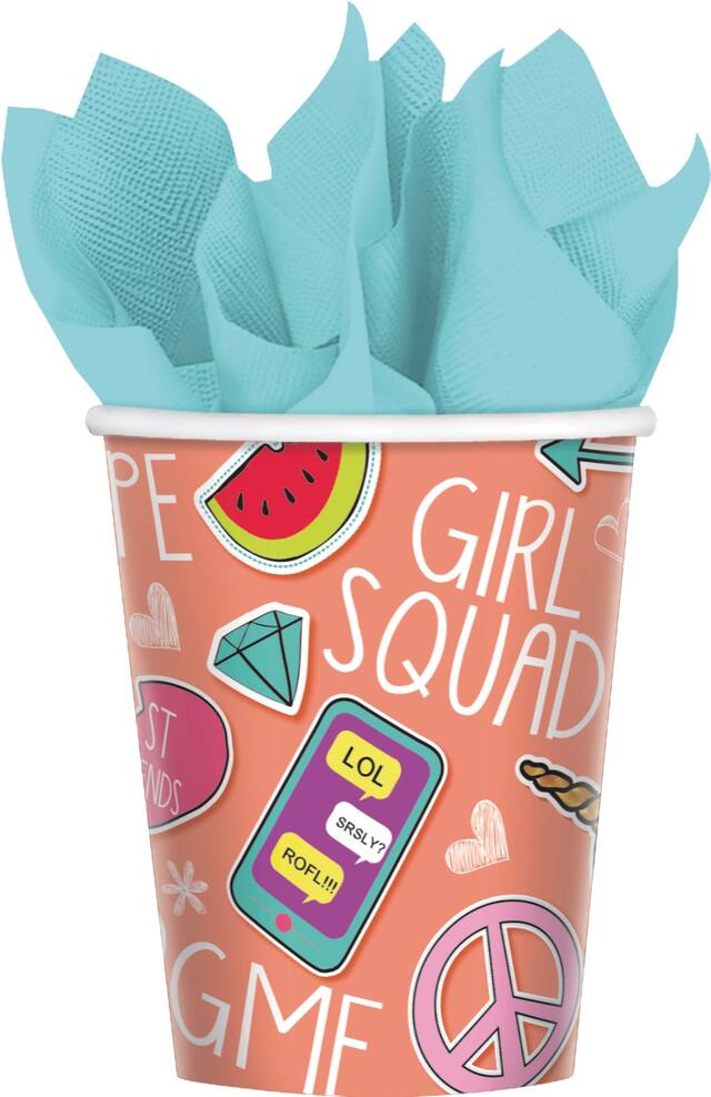 Selfie Celebration Birthday Party Paper Cups, 9-oz, 8-pk Front_Flat