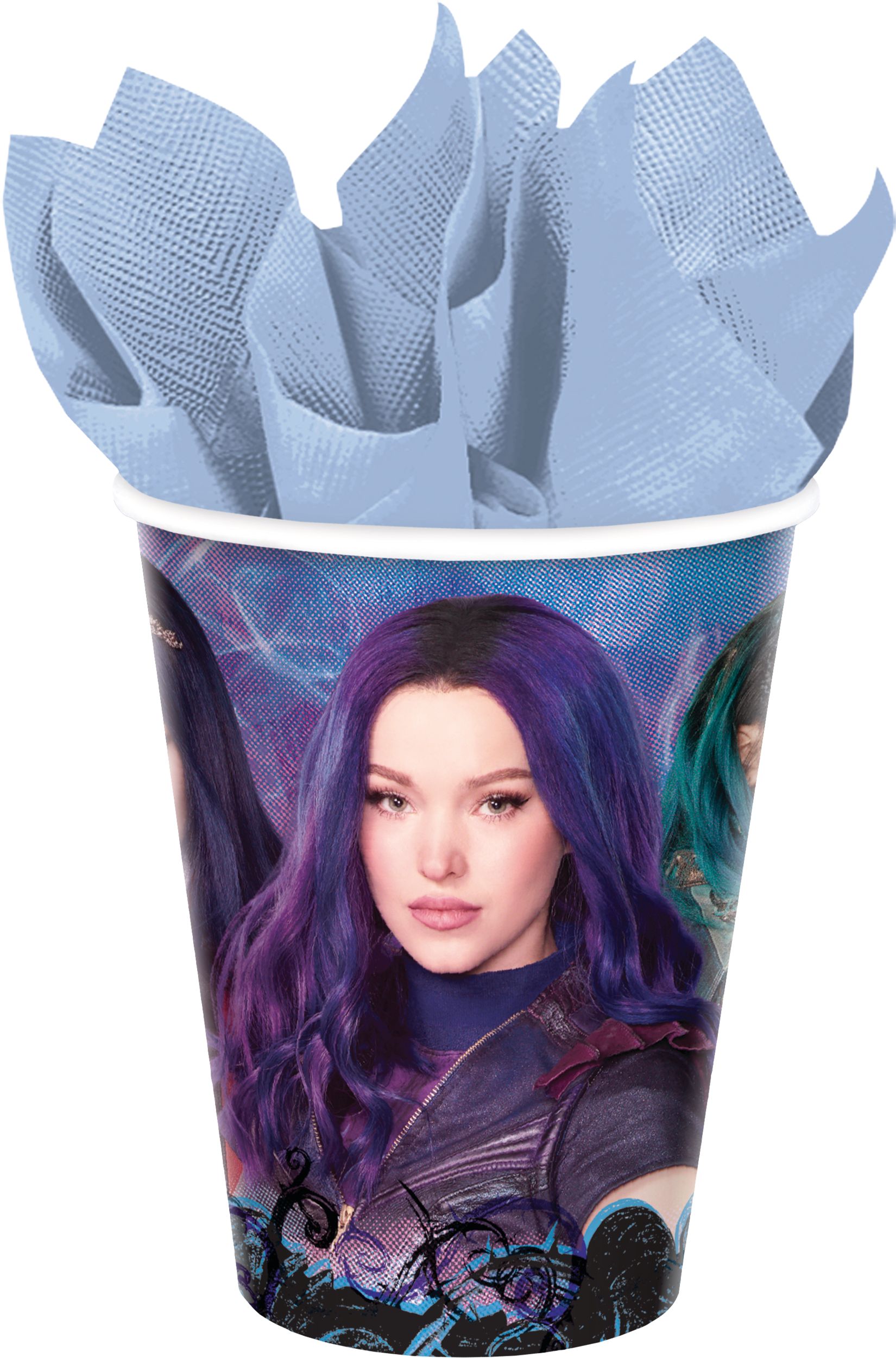 Disney Descendants 3 Birthday Party Disposable Cups, 9-oz, 8-pk Front_Flat