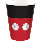 Disney Mickey Mouse Paper Disposable Cups, Red/Black, 9-oz, 8-pk, for Birthday Party Front_Elevated