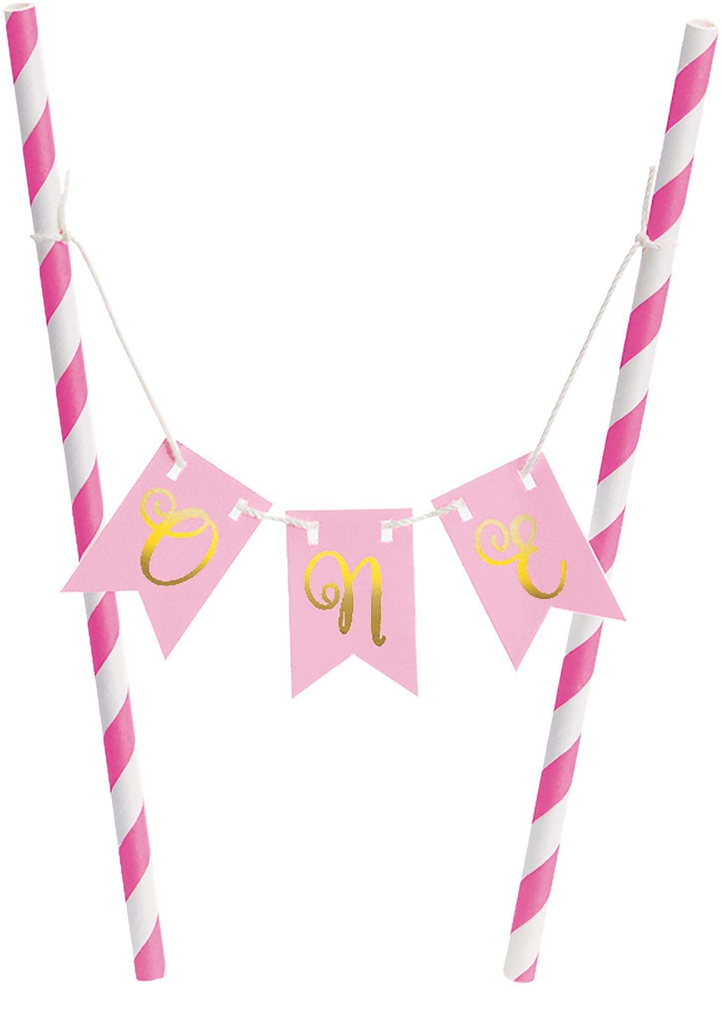 Mini Pink 1st Birthday Cake Stand Kit, 2-pc Front_Flat