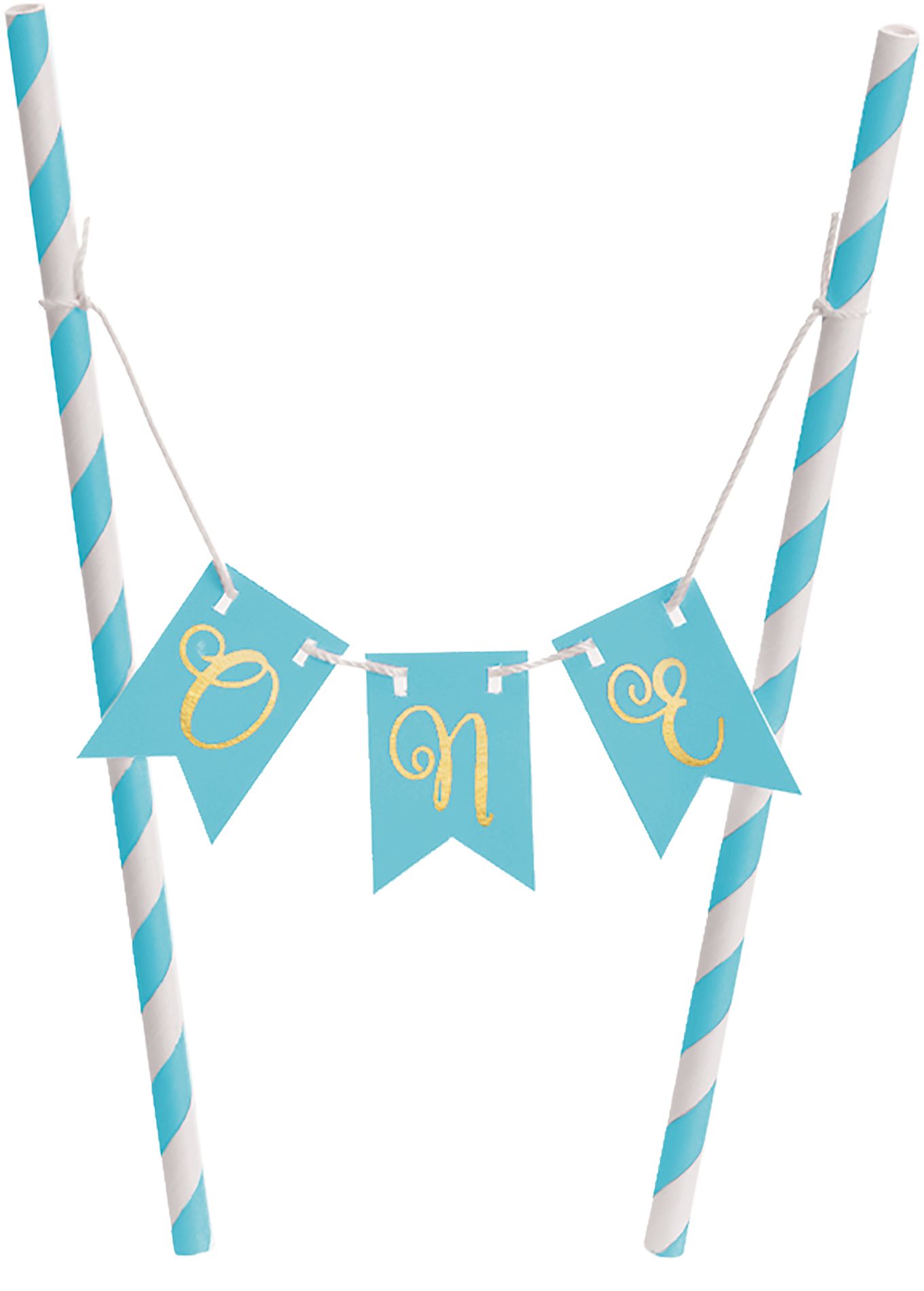 Mini Blue 1st Birthday Cake Stand Kit, 2-pc Front_Flat