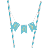 Mini Blue 1st Birthday Cake Stand Kit, 2-pc Front_Flat