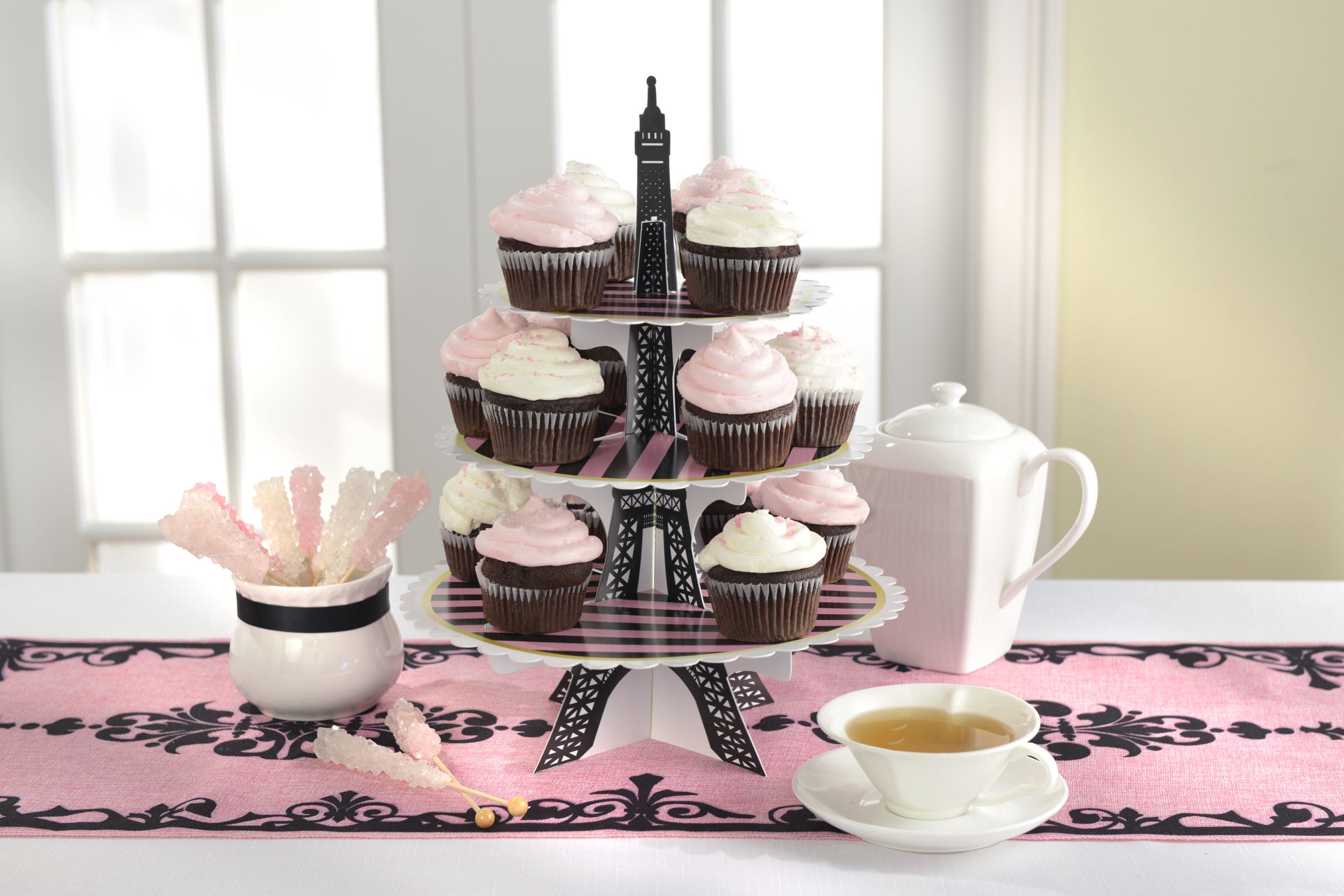 A Day in Paris Cupcake Stand Front_Elevated