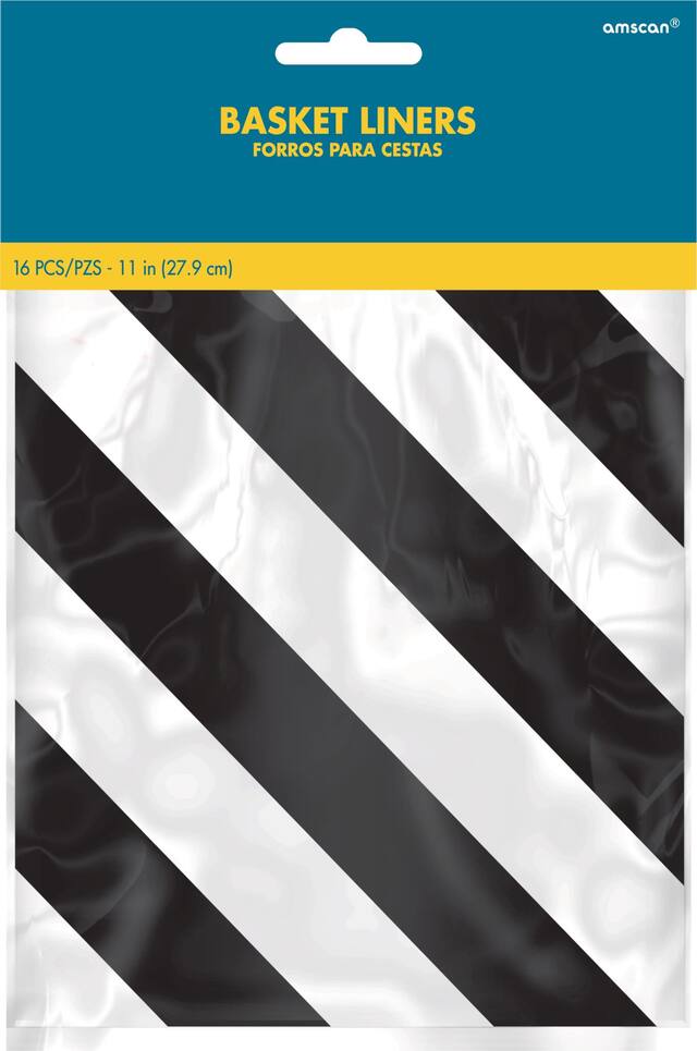 Black and White Striped Basket Liners, 16-pk Front_Flat