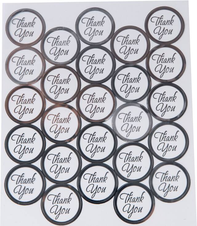 Clear Thank You Sticker Seals, 50-pk Front_Flat