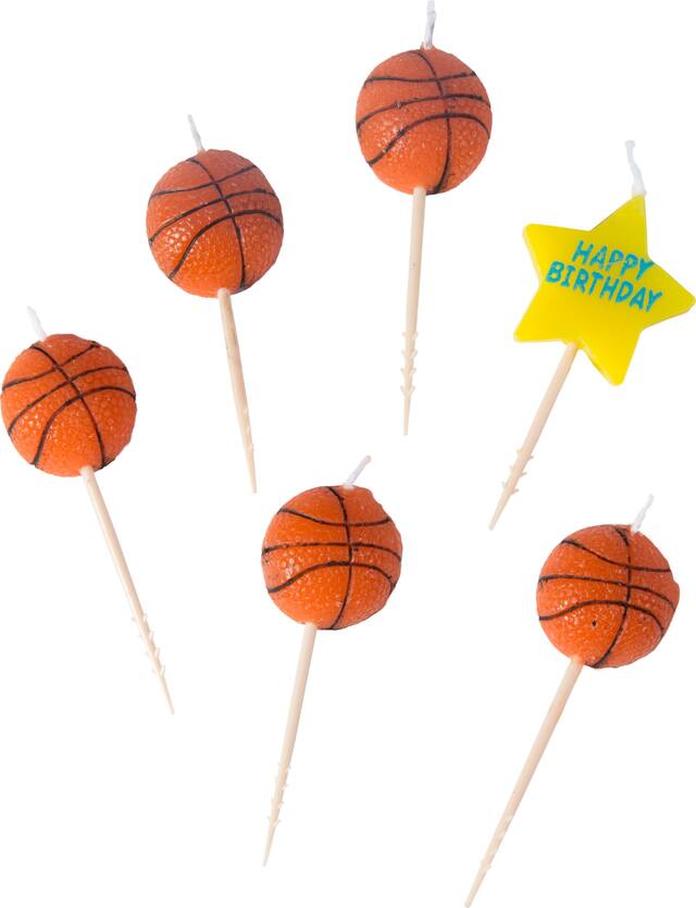 Bougies d'anniversaire de basketball sur cure-dents, paq. 6 Composite_or_Mixed