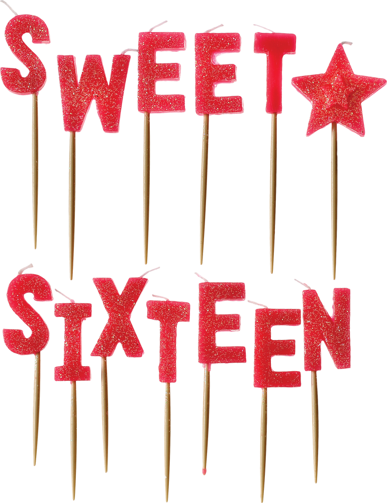 Sweet 16 Sparkle Mini Pick Candles Party City