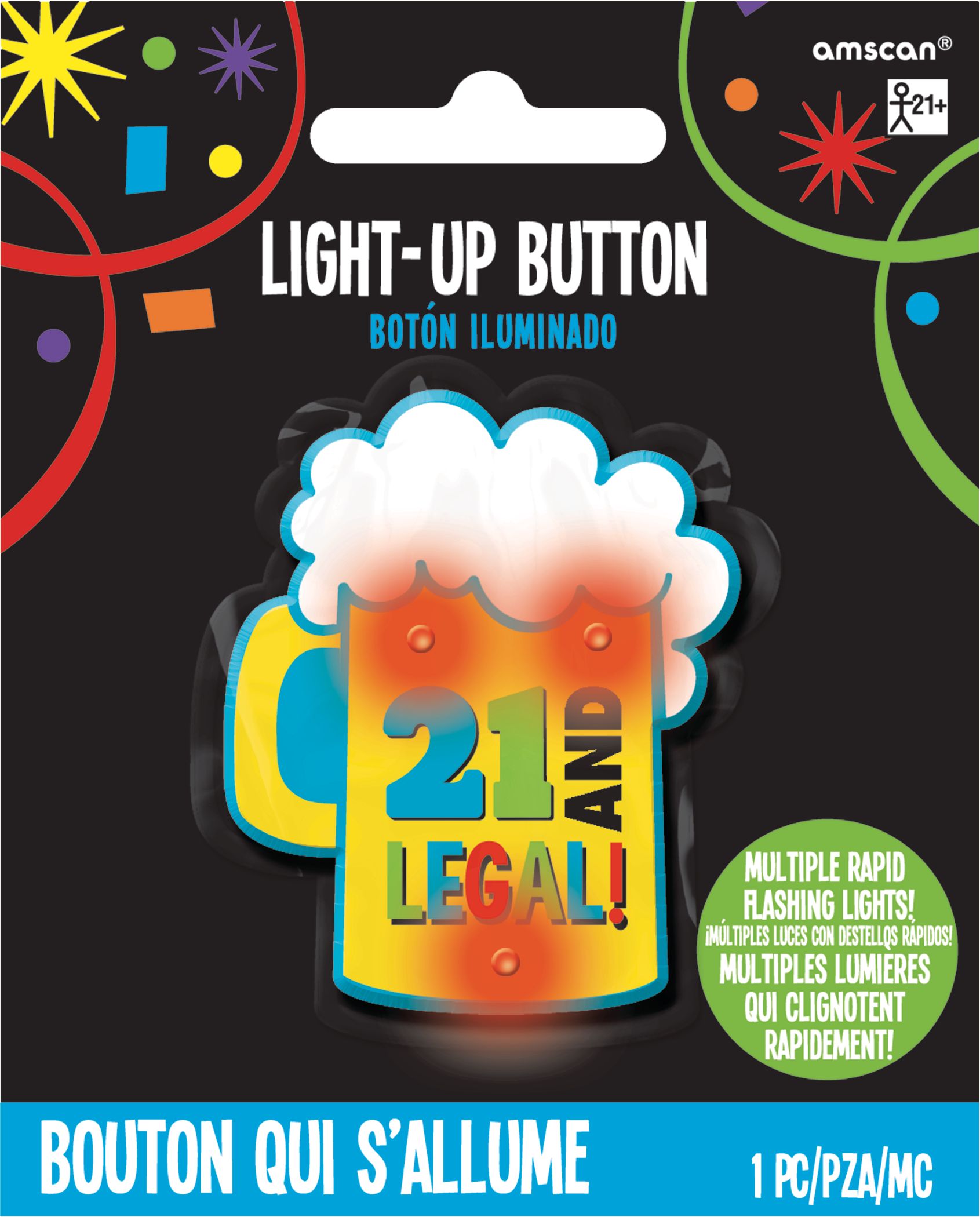 Light-Up Beer Mug 21st Birthday Button Front_Flat