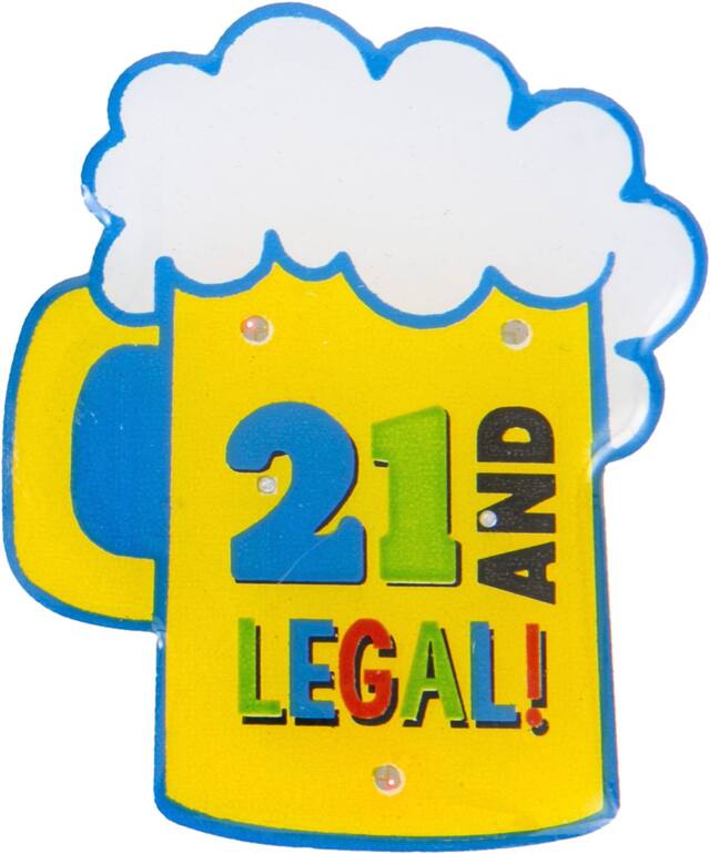 Light-Up Beer Mug 21st Birthday Button Front_Flat