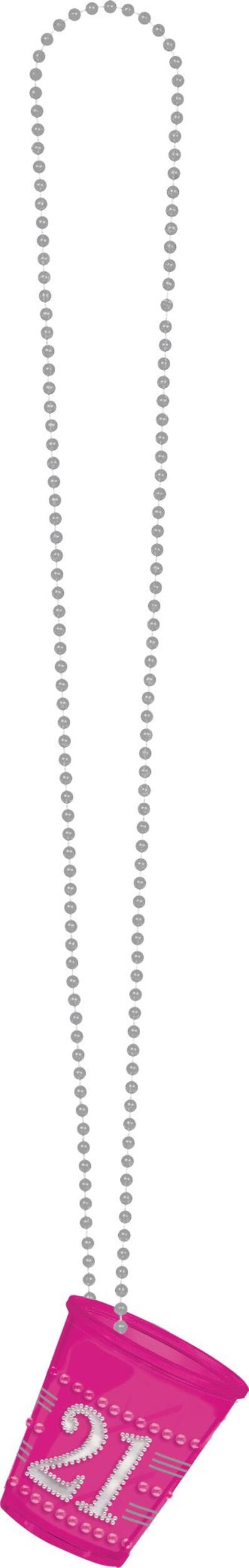 Collier verre à liqueur 21e&nbsp;anniversaire, rose Front_Flat