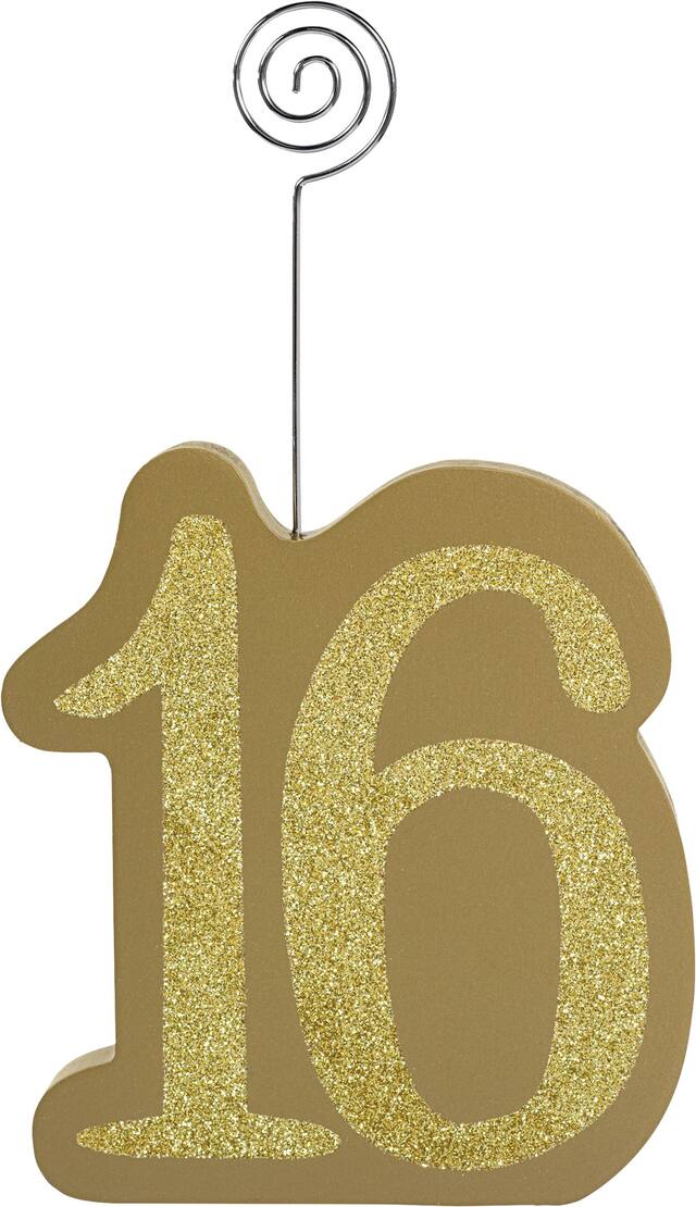 Glitter Gold Sweet 16 Photo Holder Front_Flat