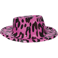 Mini Pink Leopard Fedora Front_Three_Fourths_Angled_Right