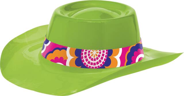 Cowboy Hat 60s, Lime Front_Angled_Left
