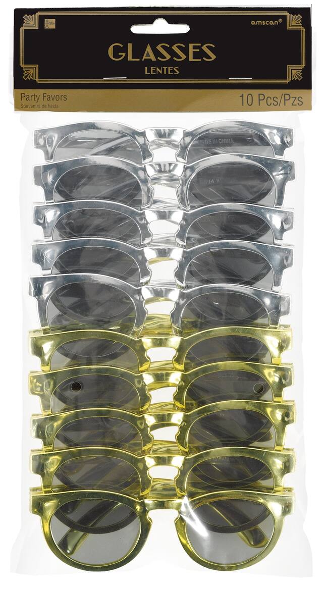 Metallic Sunglasses, 10-pk Front_Flat