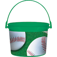 Plastic Baseball Bucket, 4.5-in Front_Flat