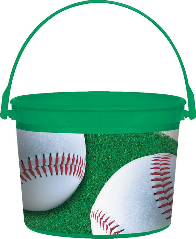 Plastic Baseball Bucket, 4.5-in Front_Flat