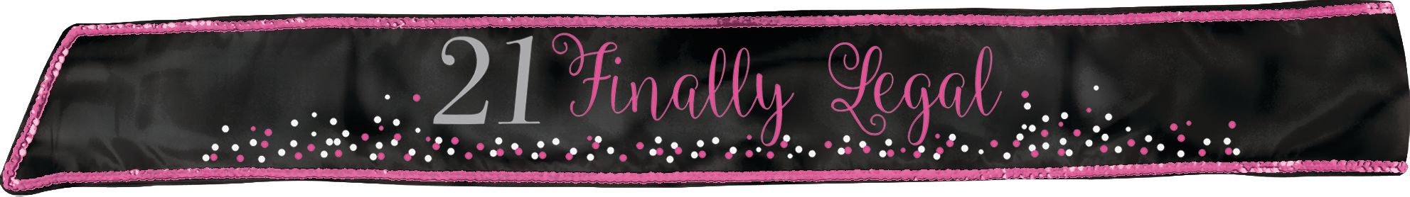 Finally Legal 21st Birthday Sash Front_Flat
