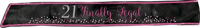 Finally Legal 21st Birthday Sash Front_Flat