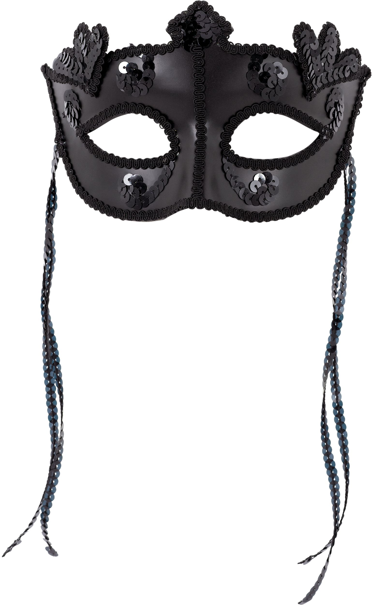 Black Sequin Masquerade Mask Front_Flat