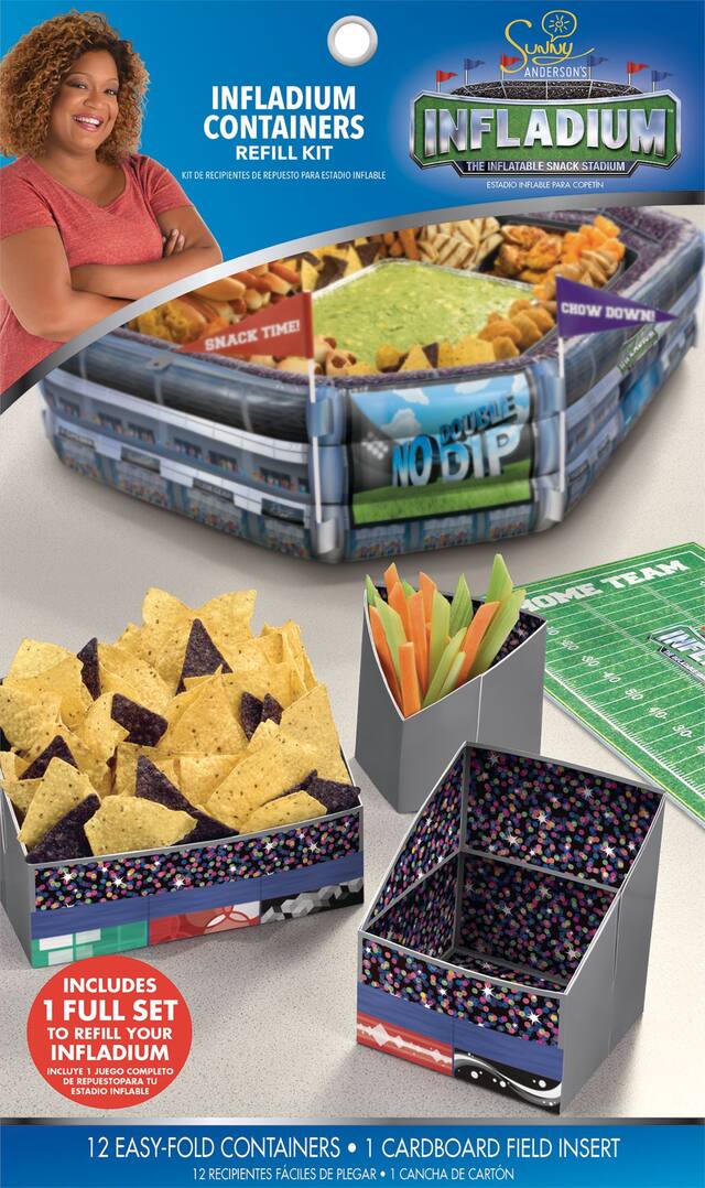 Sunny Anderson's Infladium™: The Inflatable Snack Stadium Food Container Refill Kit, 13-pc Front_Flat