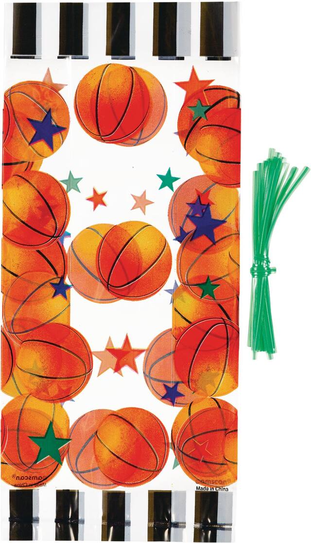 Large Basketball Favour Bags, 20-pk Front_Flat