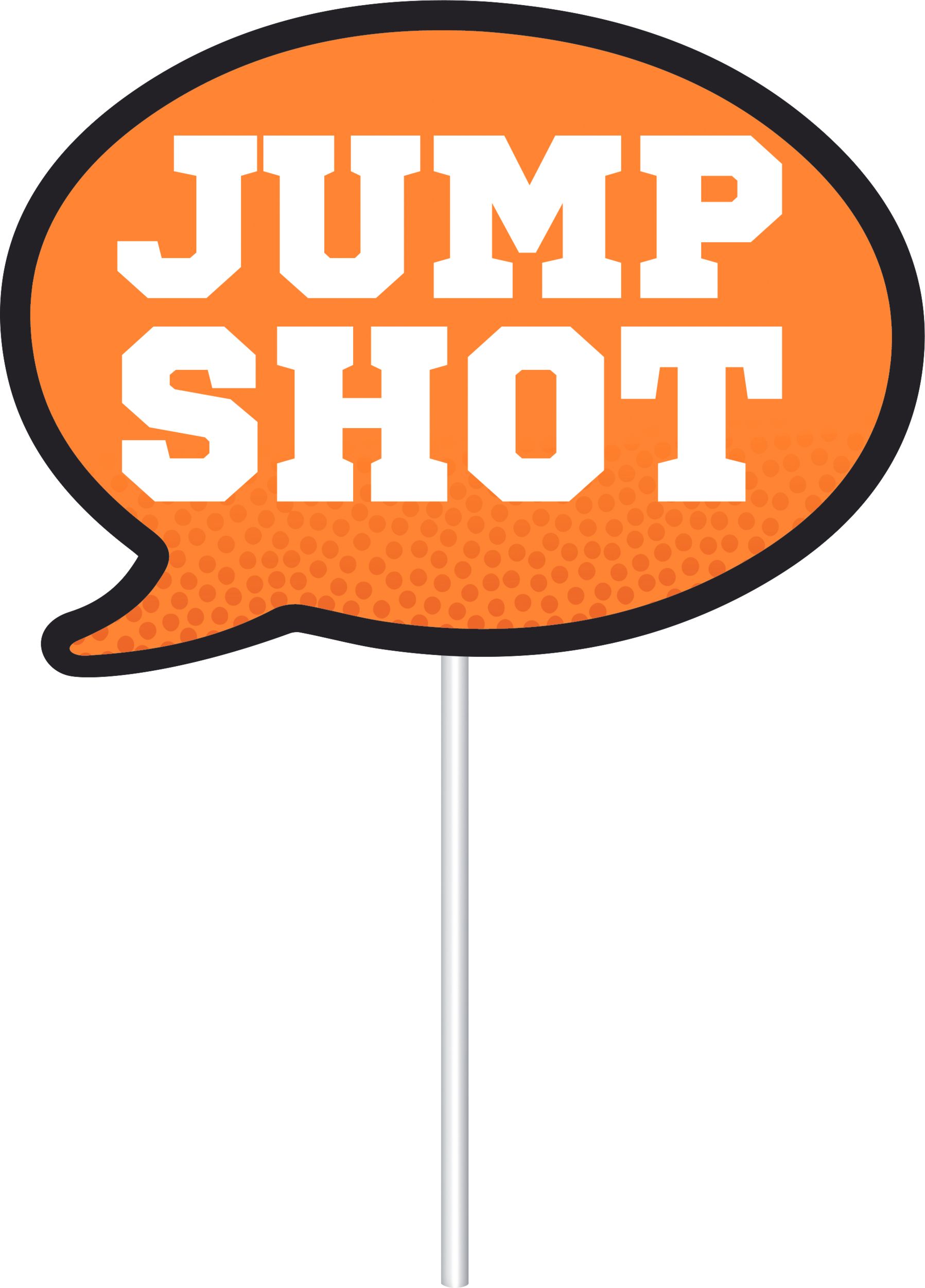 Basketball "Game Day" Photo Booth Sign Props, Black/Orange, 14-in, 14-pk, for Sports Party Front_Flat