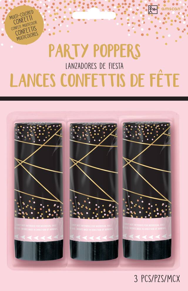 Bombes de table Confettis élégantes Sweet 16, paq. 3 Front_Flat