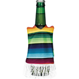 Fiesta Serape Bottle Coozie, Multi-Coloured, Striped, 8-in, for Cinco de Mayo/Fiesta/Summer Party Front_Flat