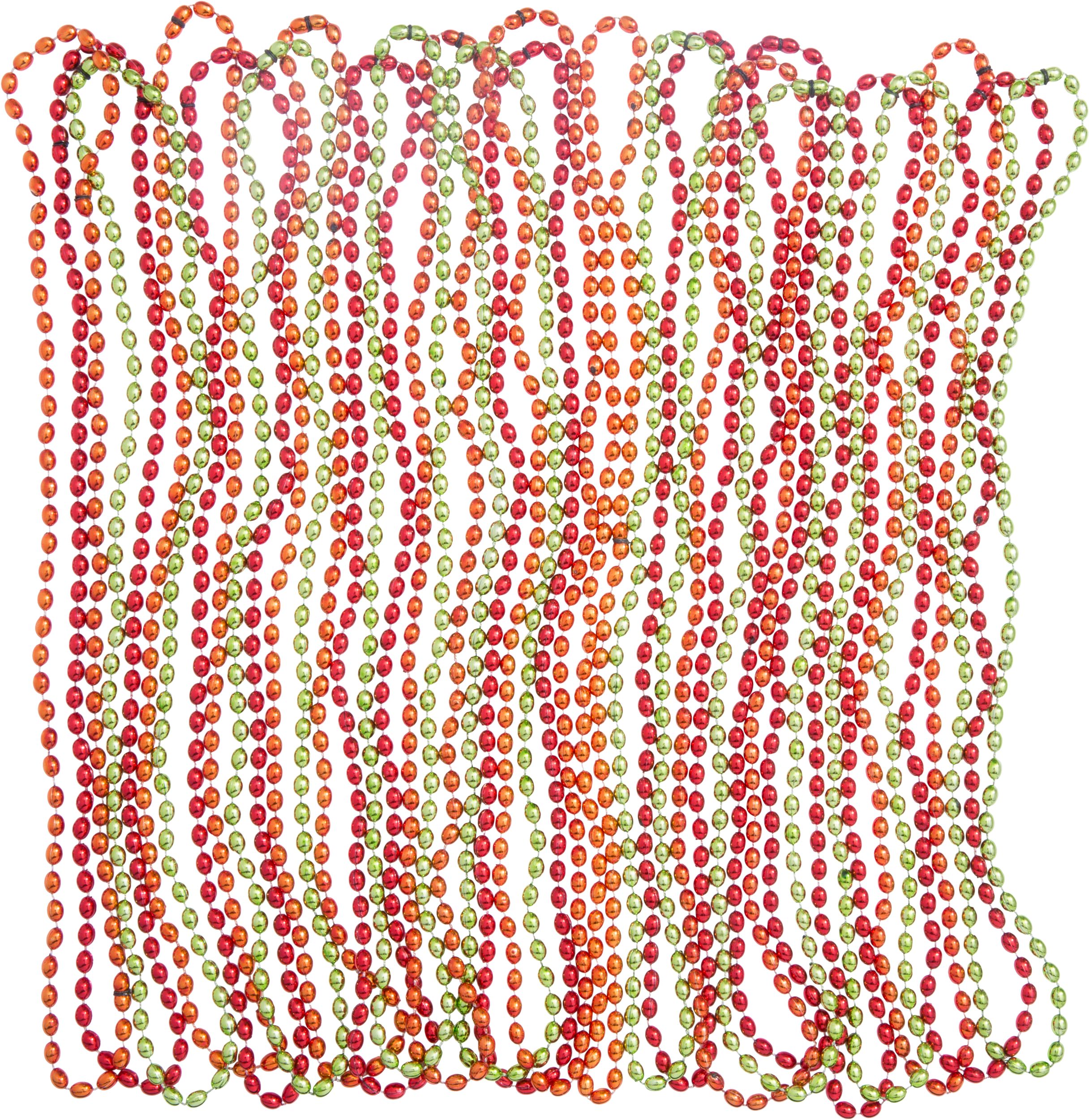 Colliers de perles, rouge/orange/vert, 17 po, paq. 24, accessoires de costume prêt-à-porter pour l'Halloween Front_Flat
