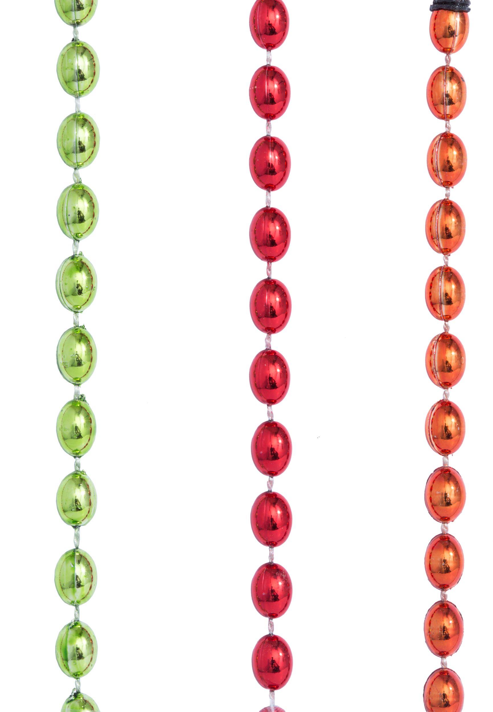 Colliers de perles, rouge/orange/vert, 17 po, paq. 24, accessoires de costume prêt-à-porter pour l'Halloween CloseUp