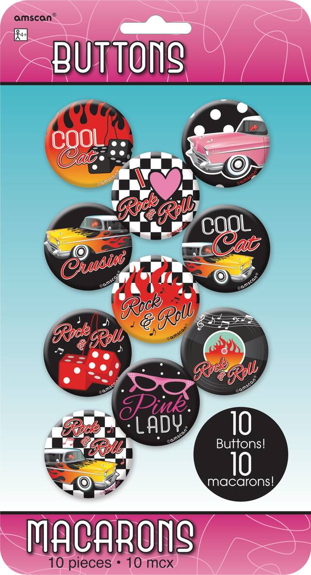 Classic 50s Buttons, 10-pk Front_Flat