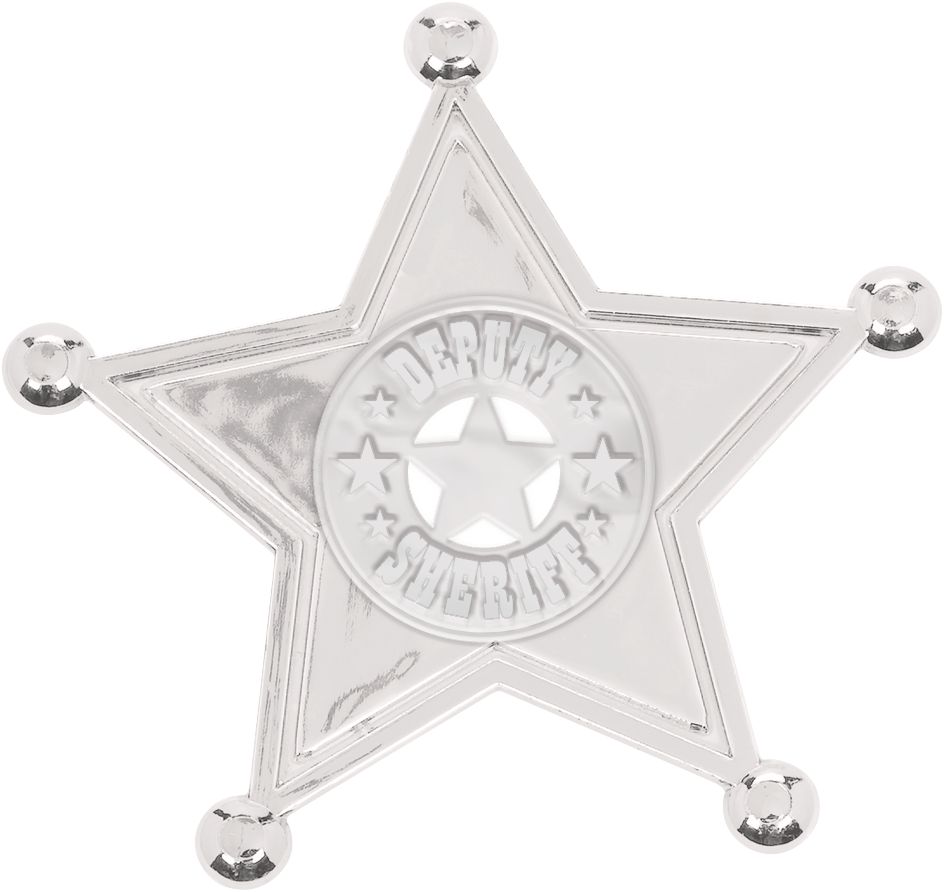 "Deputy Sheriff" Police Badges, Silver, One Size, 8-pk, Wearable Costume Accessories for Halloween Front_Flat